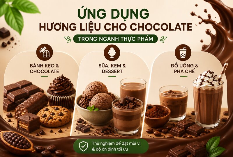 Ứng dụng của hương liệu cho chocolate trong ngành thực phẩm Ứng dụng của hương liệu cho chocolate trong ngành thực phẩm