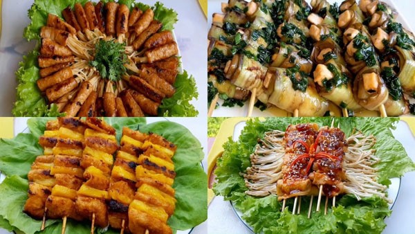Không chỉ món mặn màu món nướng chay cũng ngon không kém