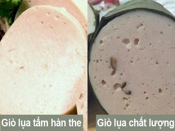 Cách nhận biết giò chả có chứa hàn the