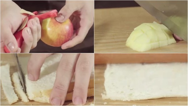 Cách làm bánh mì sandwich chiên giòn nhân sốt táo