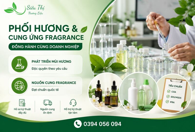 Dịch vụ phối hương và cung ứng fragrance uy tín tại Siêu Thị Hương Liệu Dịch vụ phối hương và cung ứng fragrance uy tín tại Siêu Thị Hương Liệu