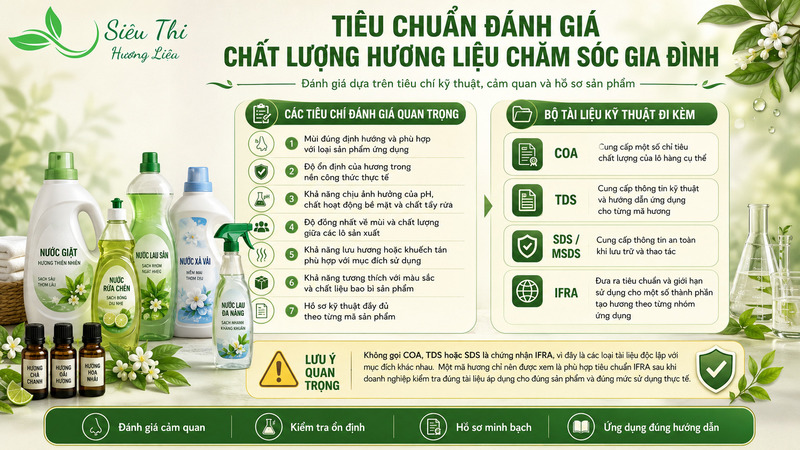 Tiêu chuẩn đánh giá chất lượng hương liệu chăm sóc gia đình Tiêu chuẩn đánh giá chất lượng hương liệu chăm sóc gia đình