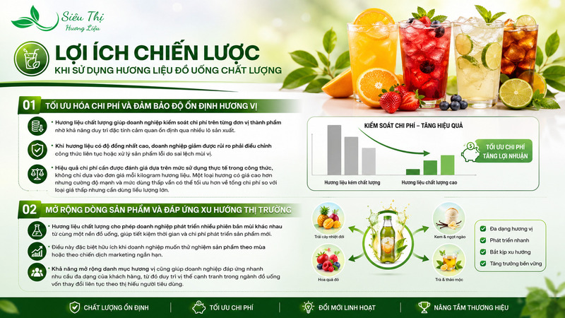 Lợi ích chiến lược khi sử dụng hương liệu đồ uống chất lượng