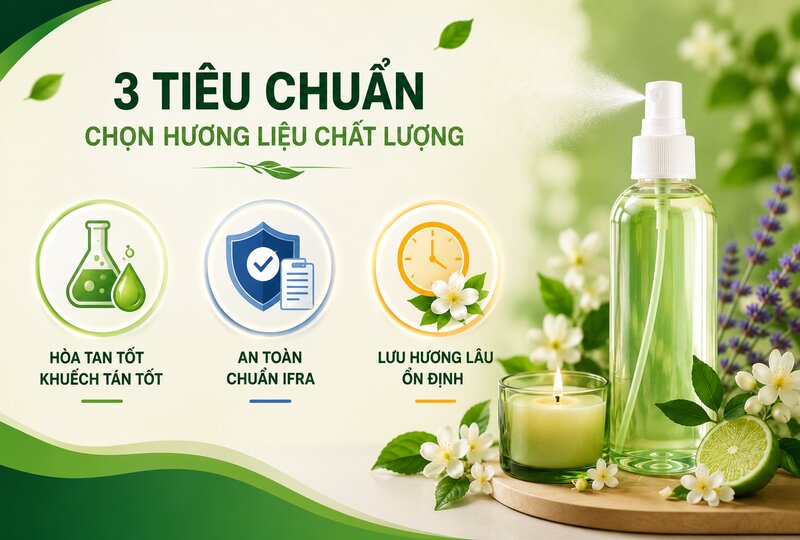 Tiêu chuẩn lựa chọn hương liệu cho xịt phòng và sáp thơm Tiêu chuẩn lựa chọn hương liệu cho xịt phòng và sáp thơm