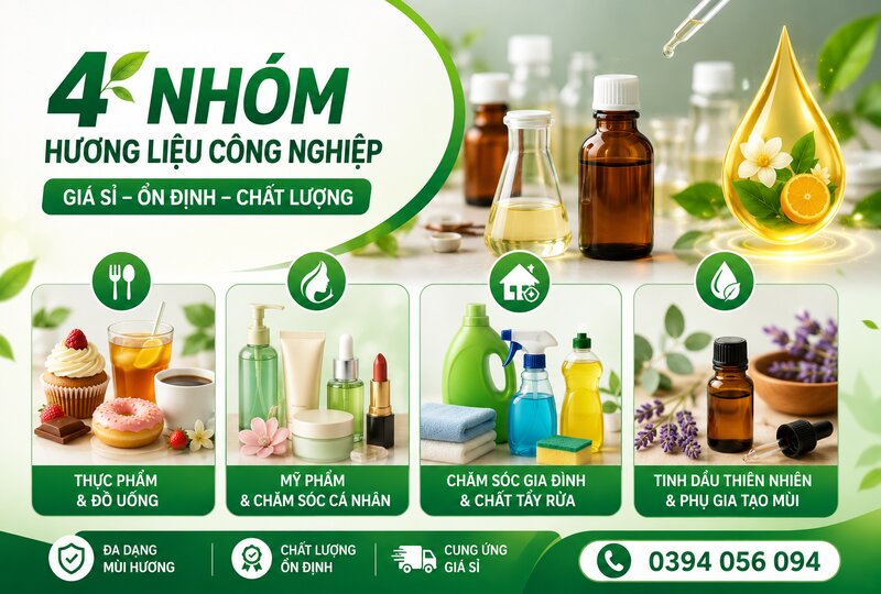 Các nhóm hương liệu công nghiệp giá sỉ phổ biến