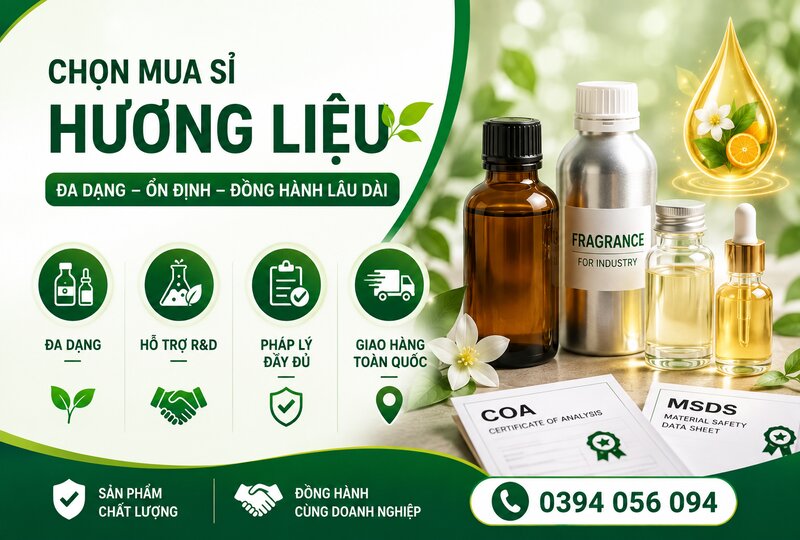 Lý do doanh nghiệp chọn mua sỉ hương liệu tại Siêu Thị Hương Liệu