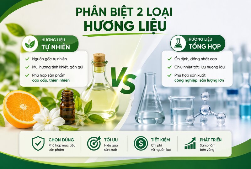 Phân biệt hương liệu tự nhiên và hương liệu tổng hợp Phân biệt hương liệu tự nhiên và hương liệu tổng hợp