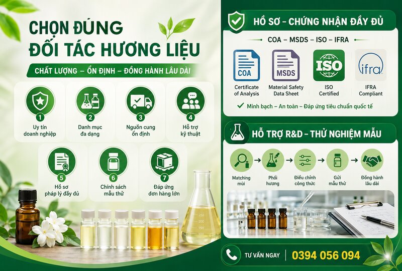 Tiêu chí lựa chọn công ty cung cấp hương liệu chất lượng Tiêu chí lựa chọn công ty cung cấp hương liệu chất lượng
