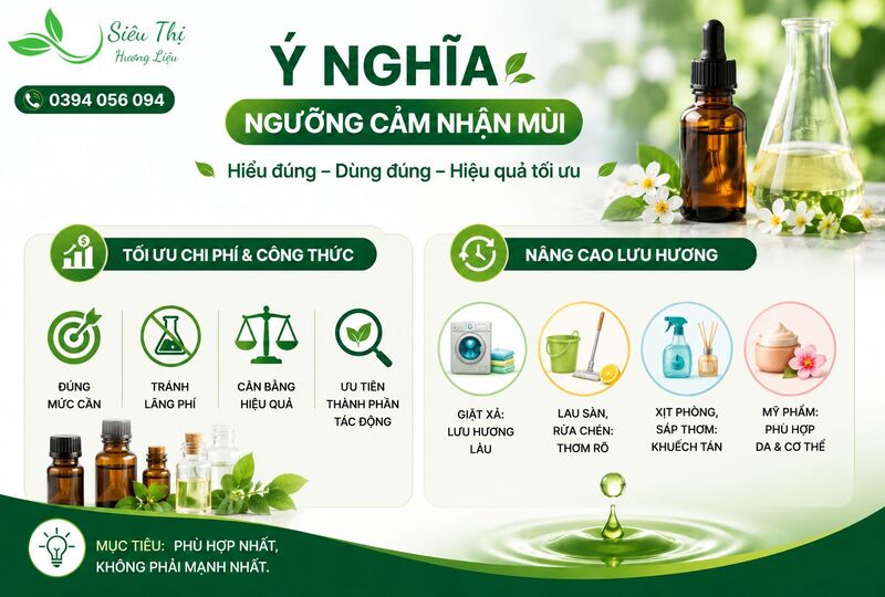 Ý nghĩa của ngưỡng cảm nhận mùi trong sản xuất hương liệu Ý nghĩa của ngưỡng cảm nhận mùi trong sản xuất hương liệu