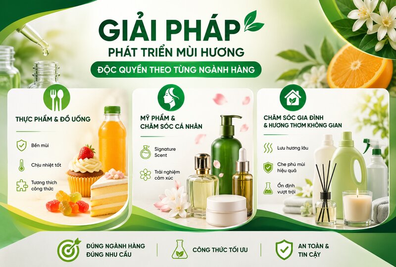 Giải pháp phát triển mùi hương độc quyền theo từng ngành hàng Giải pháp phát triển mùi hương độc quyền theo từng ngành hàng