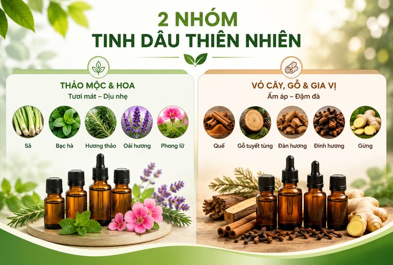 2 nhóm tinh dầu thiên nhiên phổ biến 2 nhóm tinh dầu thiên nhiên phổ biến