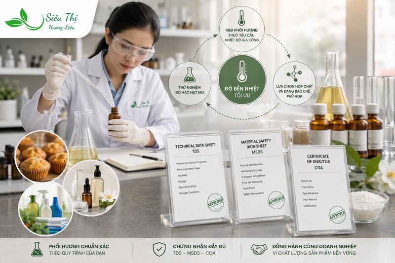 Giải pháp tối ưu độ bền nhiệt của hương liệu từ Siêu Thị Hương Liệu