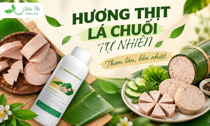 Hương lá chuối truyền thống tăng thêm hương vị đậm đà cho chả lụa Hương lá chuối truyền thống tăng hương vị cho chả lụa