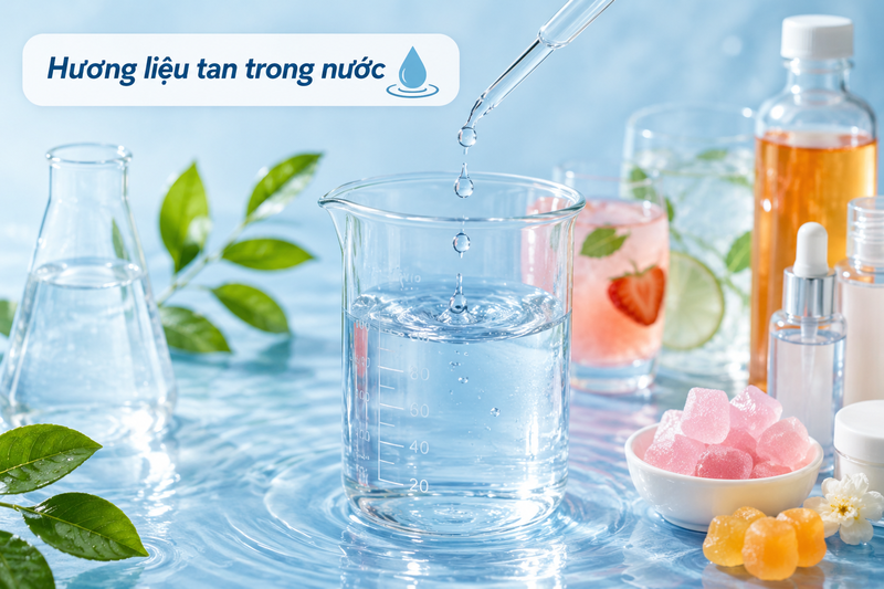 Hương liệu tan trong nước là gì? Hương liệu tan trong nước dùng cho nền sản phẩm gốc nước